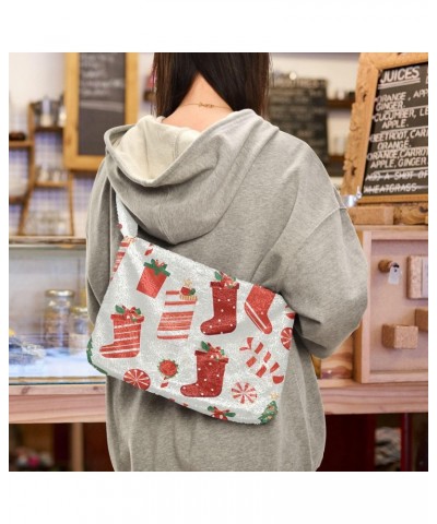 Plush Underarm Bag-Stocking Gift, Ladies Fluffy Shoulder Bag, Women Fluffy Tote Bag for Autumn and Winter $10.08 Totes