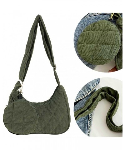 Women Tote Handbag with Purse Vintage Shoulder Bag Versatile Tote Bag Top Handle Bag Fall Winter Purse Green $8.10 Shoulder Bags