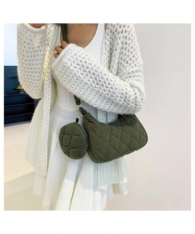 Women Tote Handbag with Purse Vintage Shoulder Bag Versatile Tote Bag Top Handle Bag Fall Winter Purse Green $8.10 Shoulder Bags