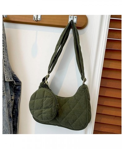 Women Tote Handbag with Purse Vintage Shoulder Bag Versatile Tote Bag Top Handle Bag Fall Winter Purse Green $8.10 Shoulder Bags