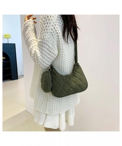 Women Tote Handbag with Purse Vintage Shoulder Bag Versatile Tote Bag Top Handle Bag Fall Winter Purse Green $8.10 Shoulder Bags