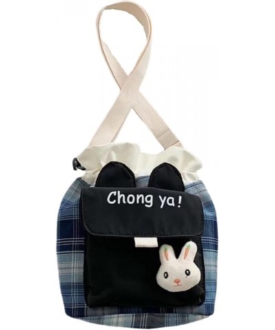 Canvas Crossbody Bag Bunny Bucket Messenger Cute Bag with Adjustable Strap for Women Girls Aesthetic Casual Shoulder Bag Plai...