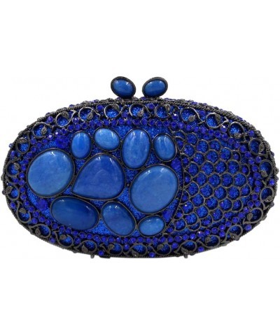 Womens Chain Evening-Bag Rhinestone Wedding Clutch-Purse Luxury Handbag Dark Blue $41.80 Evening Bags