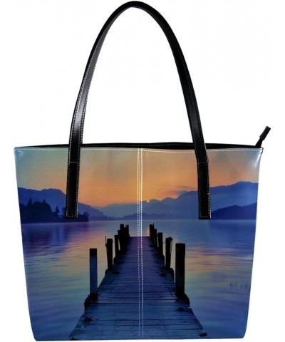 Tote Bag, Large Tote Bags for Women, Tote Bag with Zipper, Landscape Sunrise Forest, Tote Bags Women Design 12045 $17.19 Totes