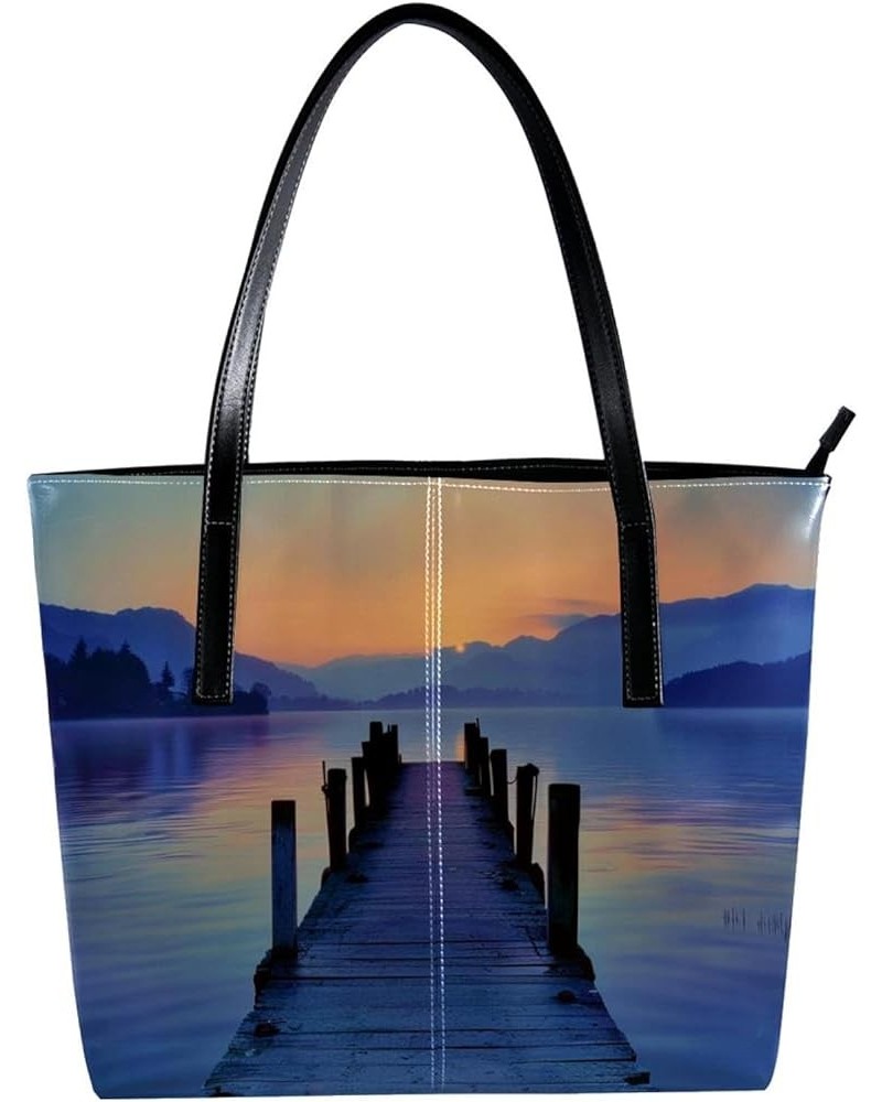 Tote Bag, Large Tote Bags for Women, Tote Bag with Zipper, Landscape Sunrise Forest, Tote Bags Women Design 12045 $17.19 Totes