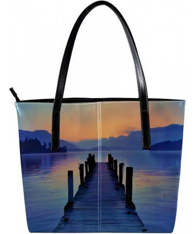 Tote Bag, Large Tote Bags for Women, Tote Bag with Zipper, Landscape Sunrise Forest, Tote Bags Women Design 12045 $17.19 Totes