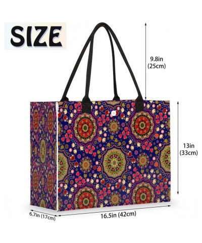 Indian Floral Ornament Large Tote Bag Shoulder Bag For Women Teachers Nurses Work Shopping Travel Handbag Purse $13.61 Totes