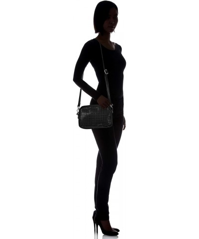 PU/Canvas Rhinestone Studded Shoulder Bag Clutch Black (Black 19-3911tcx) $27.96 Clutches