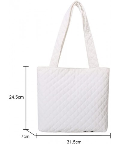 Large Capacity Shoulder Bags Women Autumn Winter Handbag White $8.01 Totes