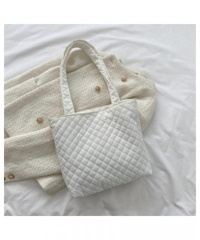 Large Capacity Shoulder Bags Women Autumn Winter Handbag White $8.01 Totes