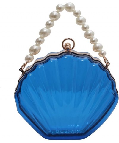 Women's Transparent Shell Shape Party Clutch Bag Evening Bag Crossbody Bag Shoulder Chain Bag (pink) Blue $16.00 Evening Bags