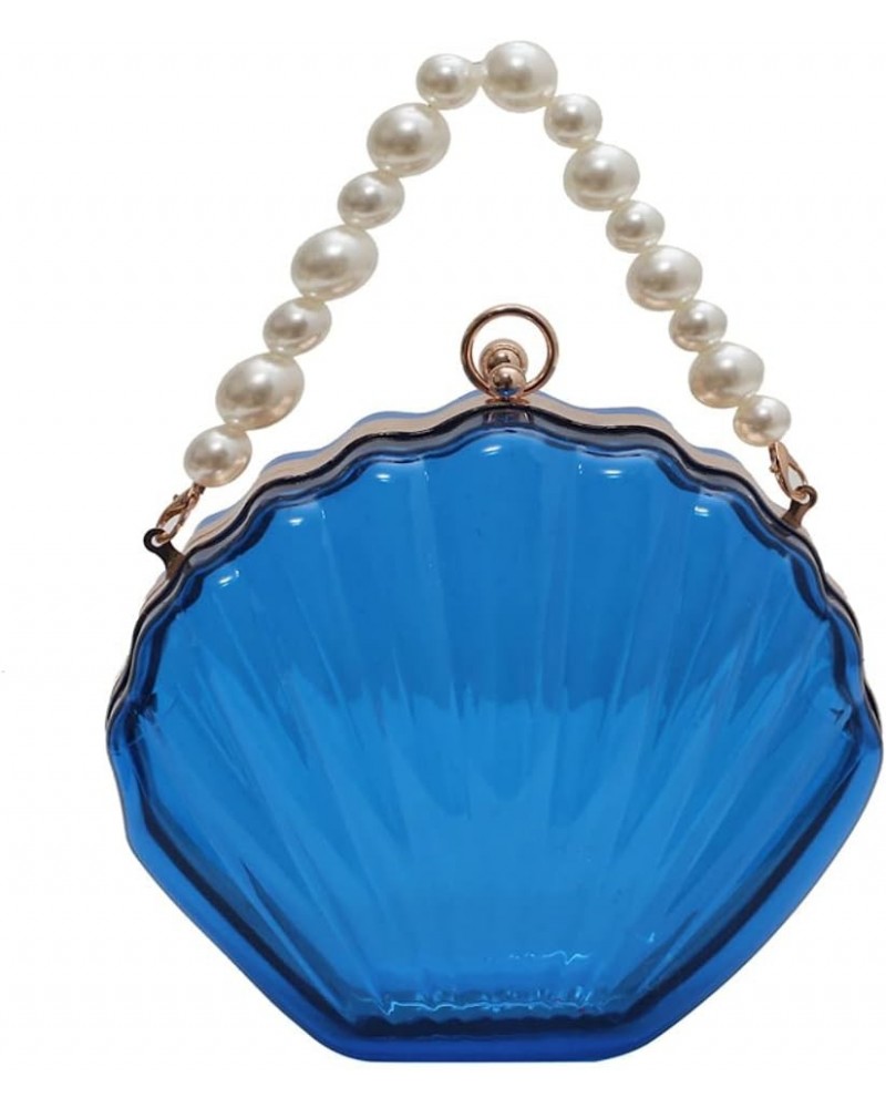 Women's Transparent Shell Shape Party Clutch Bag Evening Bag Crossbody Bag Shoulder Chain Bag (pink) Blue $16.00 Evening Bags