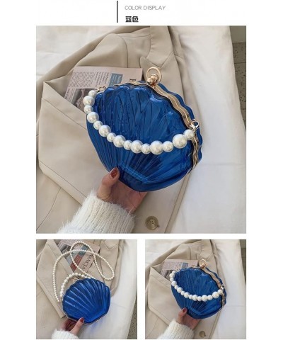 Women's Transparent Shell Shape Party Clutch Bag Evening Bag Crossbody Bag Shoulder Chain Bag (pink) Blue $16.00 Evening Bags