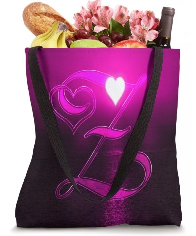 Heart Sunset Letter Z Pink Sun Beach Lake Ocean Love Name Tote Bag $10.05 Totes