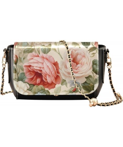 Leather Crossbody Bags, Luxuriously Flowers Crossbody Bag Black Wallet Phone Purses Chain Shoulder Bag Pattern 181 $18.80 Cro...