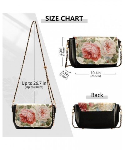 Leather Crossbody Bags, Luxuriously Flowers Crossbody Bag Black Wallet Phone Purses Chain Shoulder Bag Pattern 181 $18.80 Cro...