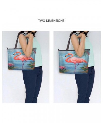 Women Tote Bags Flamingo Flowers Top Handle Satchel Handbags Shoulder Bag for Shopping 20854509 $11.12 Totes