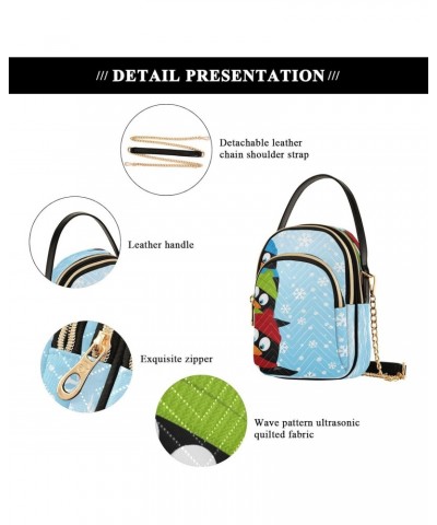 Cute Penguin Snowflake Christmas Small Chain Crossbody Travel Bag Handbag Cell Phone Purse for Women $10.34 Crossbody Bags