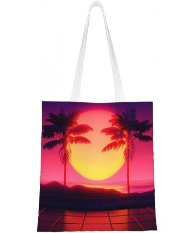 Palm Trees Single Shoulder Fashion Canvas Tote Shopping Bags Handbags For Men And Women Palm Trees43 $11.52 Totes