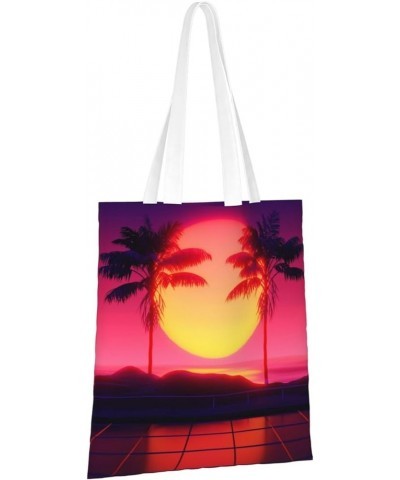 Palm Trees Single Shoulder Fashion Canvas Tote Shopping Bags Handbags For Men And Women Palm Trees43 $11.52 Totes