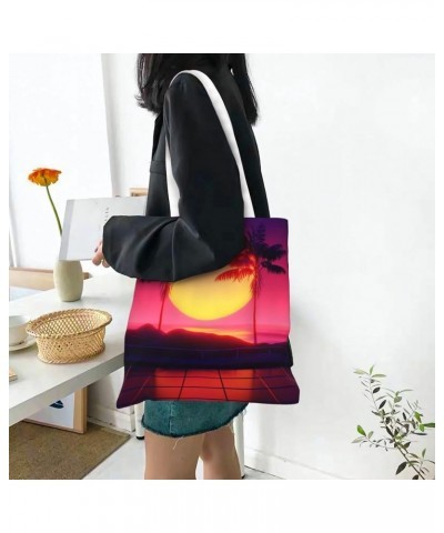 Palm Trees Single Shoulder Fashion Canvas Tote Shopping Bags Handbags For Men And Women Palm Trees43 $11.52 Totes