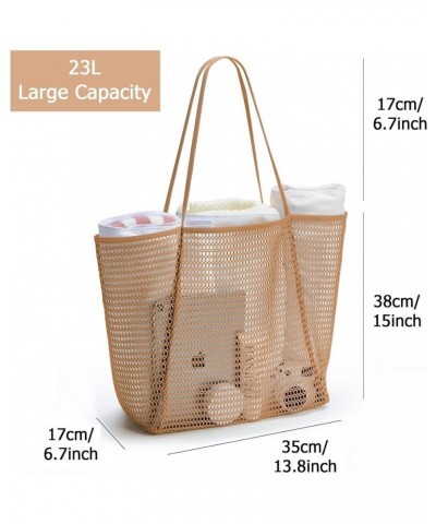 Mesh Beach Tote,Beach Bag For Womens Shoulder Handbag,Foldable 23L Casual Hobo Bag For Beach Picnic Vacation Blue $11.53 Totes