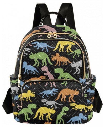 Women Backpack Bright Neon Rock Dino Anti-Theft Travel Backpack with Luggage Belt Lightweight Handbag Lady Purse Roomy Double...