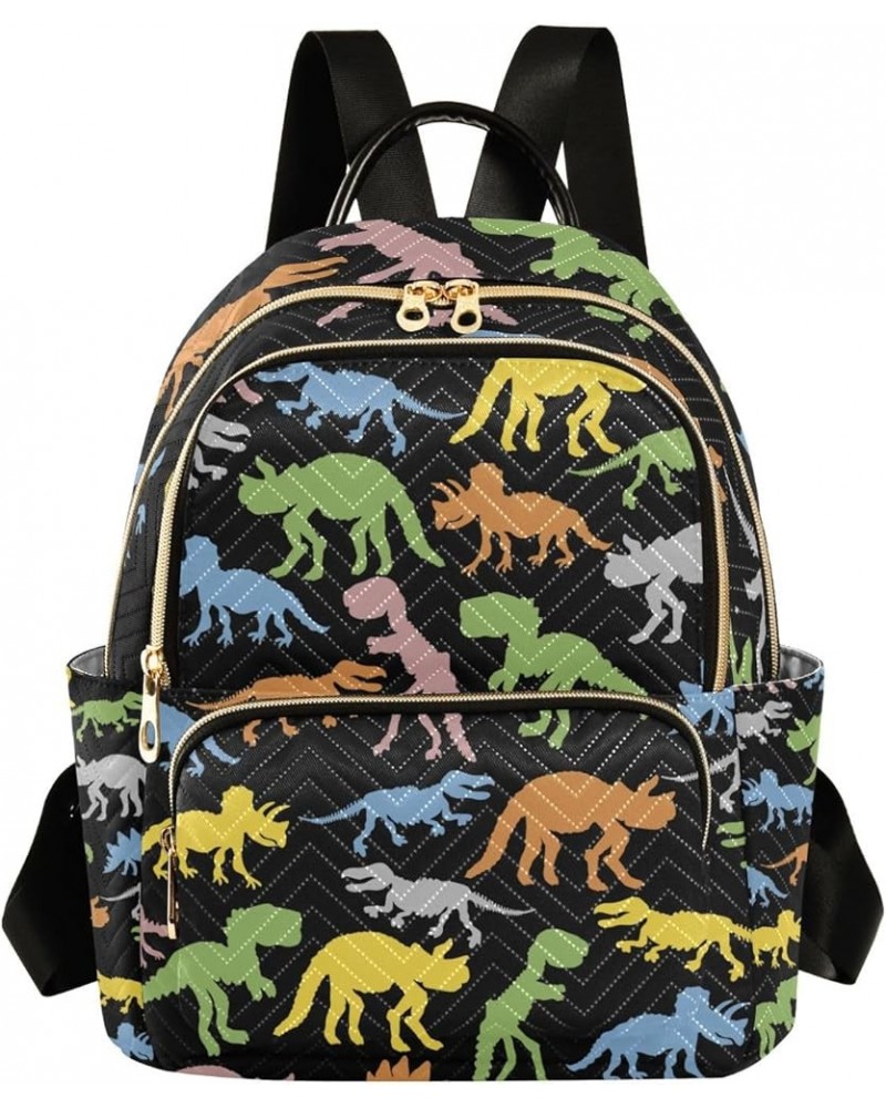 Women Backpack Bright Neon Rock Dino Anti-Theft Travel Backpack with Luggage Belt Lightweight Handbag Lady Purse Roomy Double...