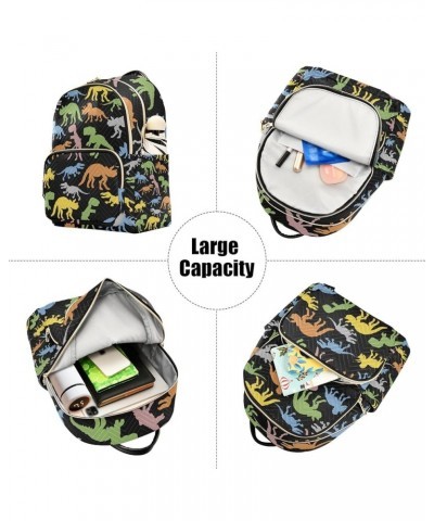 Women Backpack Bright Neon Rock Dino Anti-Theft Travel Backpack with Luggage Belt Lightweight Handbag Lady Purse Roomy Double...