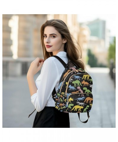 Women Backpack Bright Neon Rock Dino Anti-Theft Travel Backpack with Luggage Belt Lightweight Handbag Lady Purse Roomy Double...