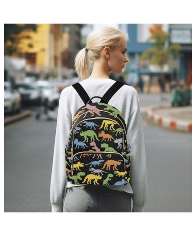 Women Backpack Bright Neon Rock Dino Anti-Theft Travel Backpack with Luggage Belt Lightweight Handbag Lady Purse Roomy Double...