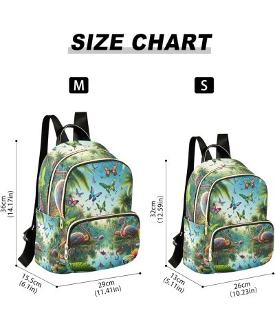 Teapots and Tea Print Quilted Backpack Purse Trendy Backpack Ladies Travel Backpack Butterflies Tropical Plants Flamingos Sma...