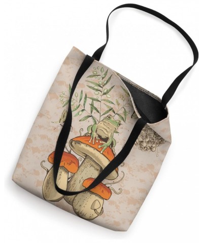 Vintage Cottagecore Mushrooms - Naturecore Aesthetic Frog Tote Bag $13.61 Totes