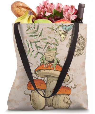 Vintage Cottagecore Mushrooms - Naturecore Aesthetic Frog Tote Bag $13.61 Totes