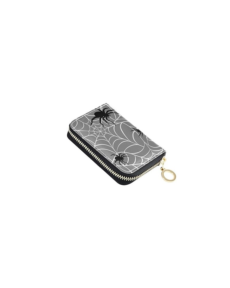 Silver White Fleur De Lis Design Collection Sets Seamless on Black Credit Card Coin wallet, Key Change Organizer Zipper Purse...