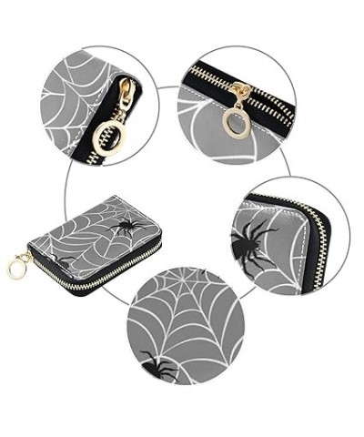 Silver White Fleur De Lis Design Collection Sets Seamless on Black Credit Card Coin wallet, Key Change Organizer Zipper Purse...