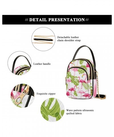 Flamingo Multi Pockets Crossbody Bags for Women Zip Cell Phone Purse Wallet Bag with Detachable Shoulder Strap Cross Body Han...