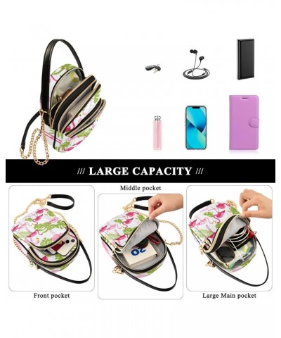 Flamingo Multi Pockets Crossbody Bags for Women Zip Cell Phone Purse Wallet Bag with Detachable Shoulder Strap Cross Body Han...