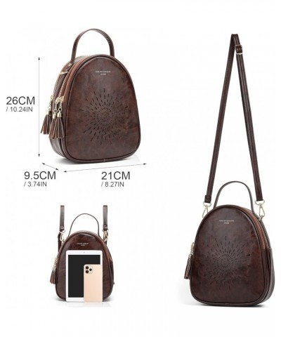 Small Backpack Purse for Women Cute Mini Backpacks PU Leather Crossbody Shoulder Bags Multifunctional Handbags 2-l-coffee $14...