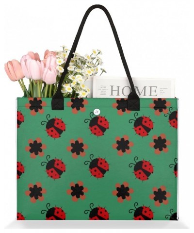 Blackish Green Ladybug Large Tote Bag Red Ladybug Shoulder Bag For Women Teachers Nurses Work Shopping Travel Handbag Purse $...