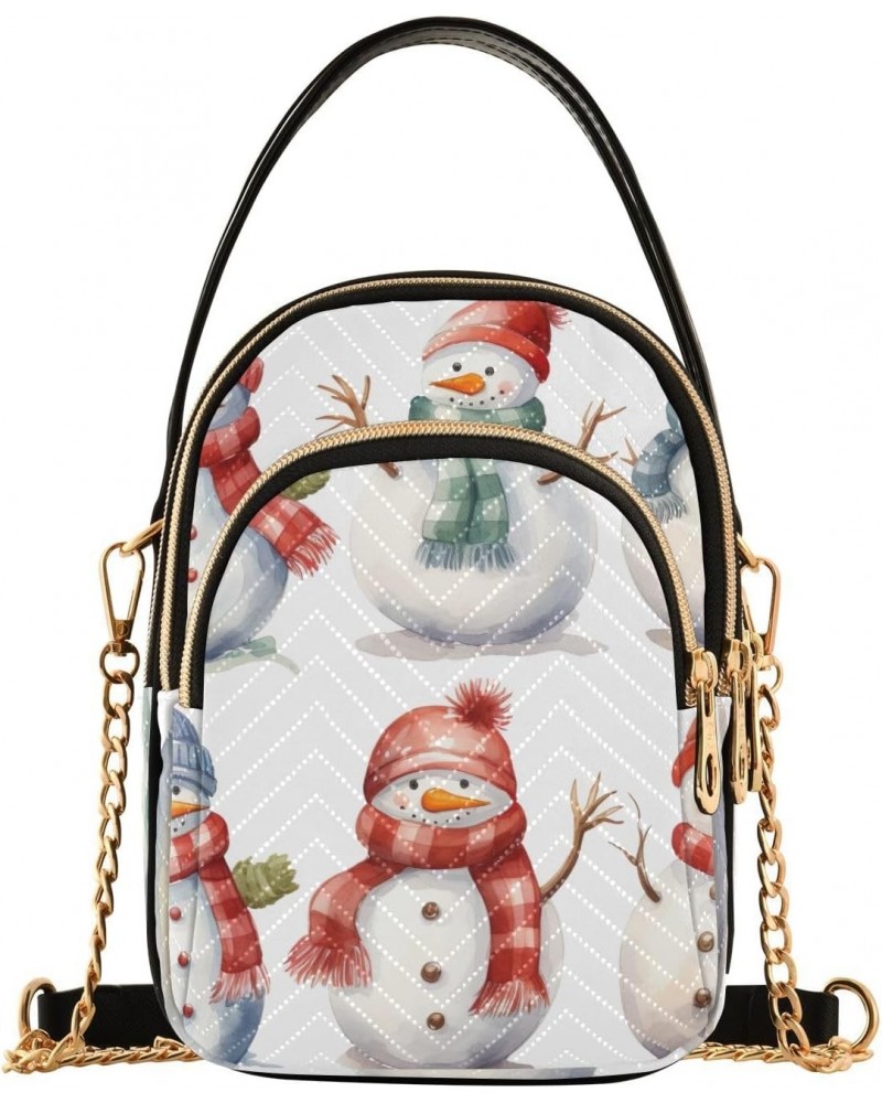 Christmas Winter Snowman Crossbody Bags for Women Crossbody Purse Bag Handle Satchel with Chain Strap for Travel Women $10.40...