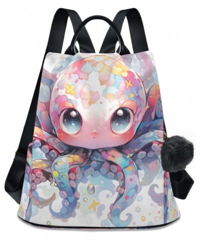 Japanese Cute Octopus Women Backpack, Fashion Anti Theft Casual Daypack Shoulder Bag Purse for Travel Work 15 inches $22.54 B...