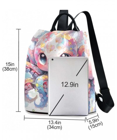 Japanese Cute Octopus Women Backpack, Fashion Anti Theft Casual Daypack Shoulder Bag Purse for Travel Work 15 inches $22.54 B...