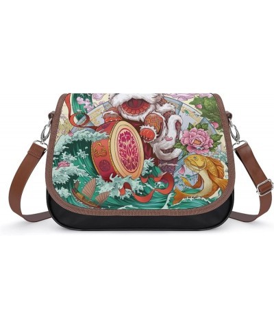 Chinese Style Lions Women Crossbody Clutch Purse Handbag Shoulder Bags Style-1 $16.19 Shoulder Bags