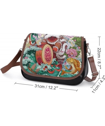 Chinese Style Lions Women Crossbody Clutch Purse Handbag Shoulder Bags Style-1 $16.19 Shoulder Bags