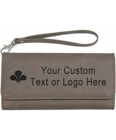 7.5" x 4" Laserable Leatherette RFID Wallet with Strap Custom 3D Laser Engraved Personalized Your Message or Photo - Christma...