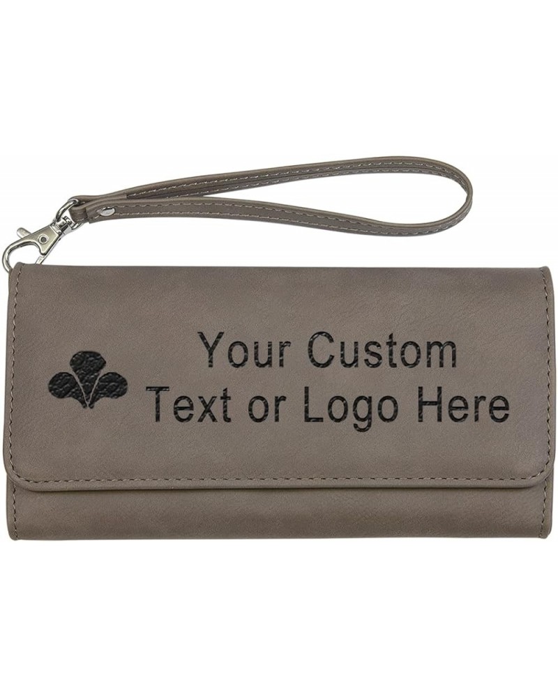 7.5" x 4" Laserable Leatherette RFID Wallet with Strap Custom 3D Laser Engraved Personalized Your Message or Photo - Christma...