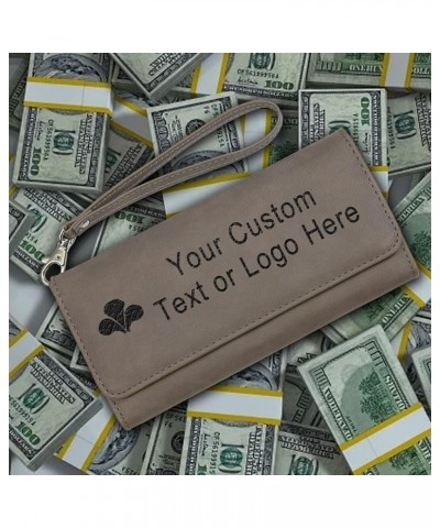 7.5" x 4" Laserable Leatherette RFID Wallet with Strap Custom 3D Laser Engraved Personalized Your Message or Photo - Christma...