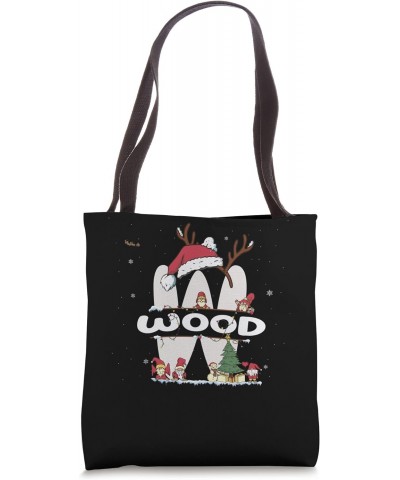 Wood Christmas Shirt w/ Wood Name for funny Xmas Tote Bag $12.01 Totes