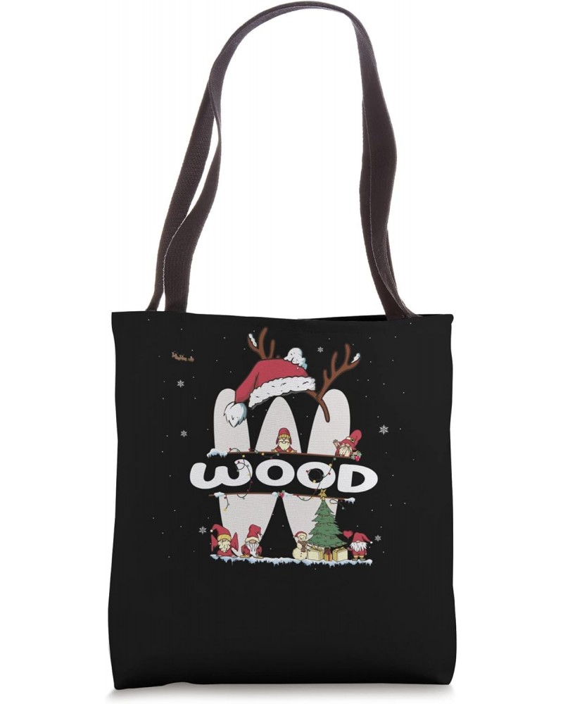 Wood Christmas Shirt w/ Wood Name for funny Xmas Tote Bag $12.01 Totes